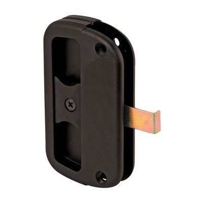Loquet et poignée de porte coulissante FHC A186, poignée en plastique, loquet en acier, conception sans poignée pour épaisseur de porte de 1/2 po, finition noire, paquet simple