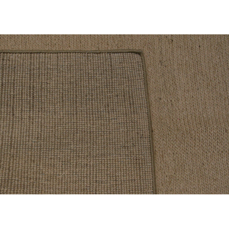 Tapis brun / brun clair en laine tissé à la main à plat 8 pi 2 po x 9 pi 8 po