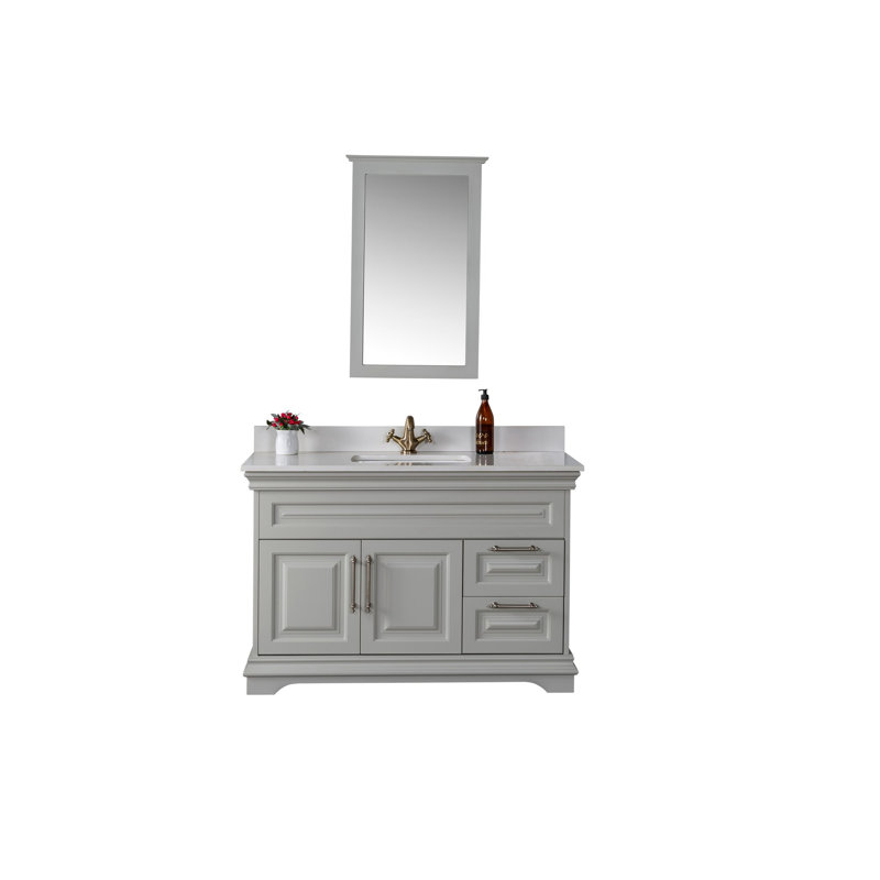 Meuble-lavabo simple Cierrah, gris