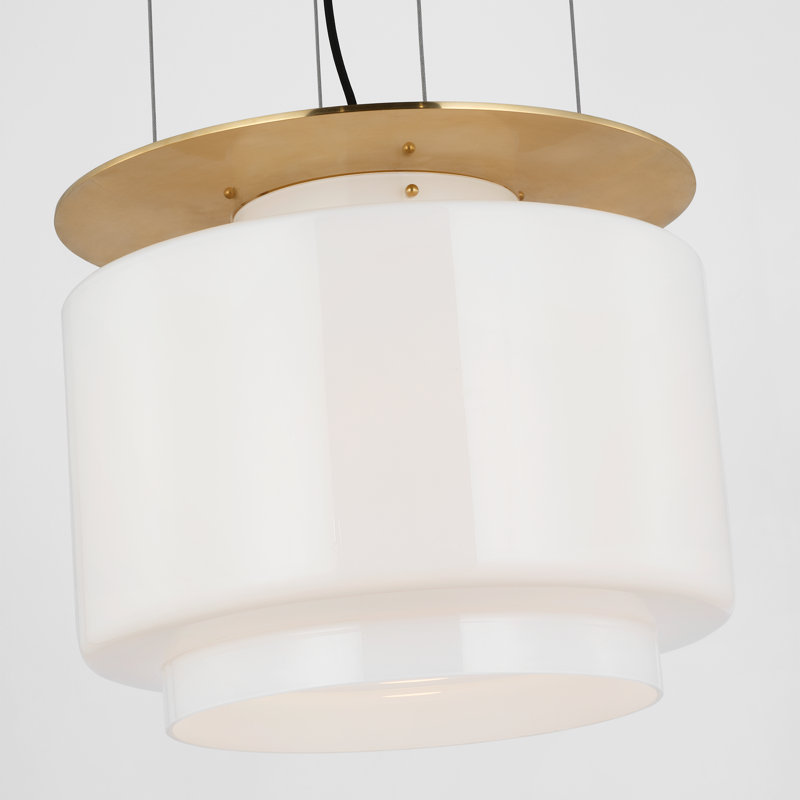 Elias 1 - Light Pendant by Ray Booth, Antique/Burnished Brass, White