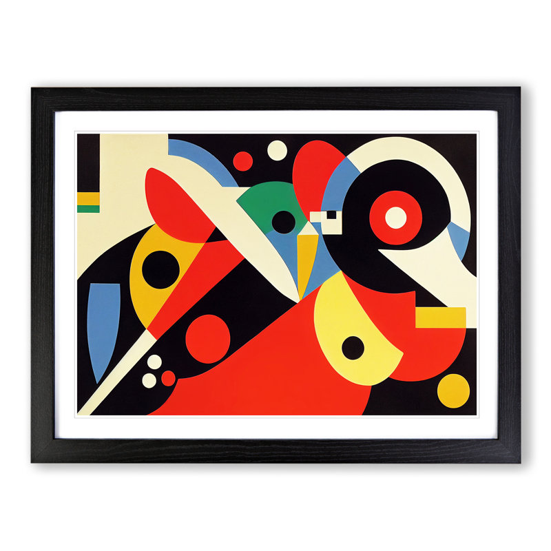 Bauhaus Modern Art Vol.3 Abstract - Single Picture Frame Print, Black, 46cm H x 64cm W x 2cm D