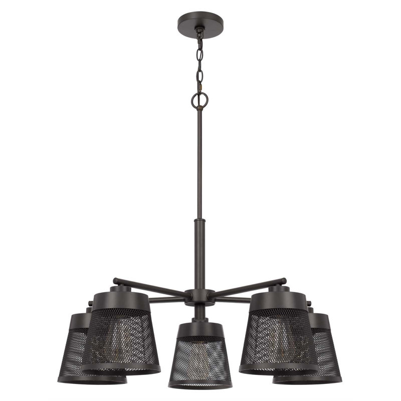 Lustre en métal 5 lumières avec abat-jour en maille Hampton