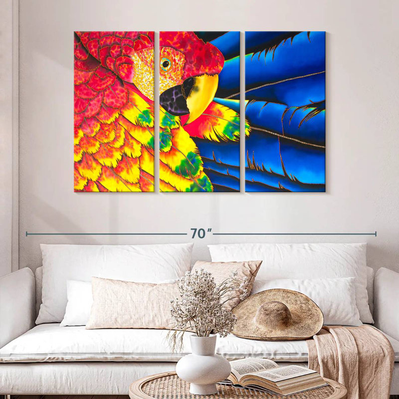 Brampt Scarlet Macaw Splendor, 32" H x 50" W