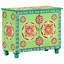 Buffet multicolore peint à la main - Armoire de rangement en bois de manguier massif