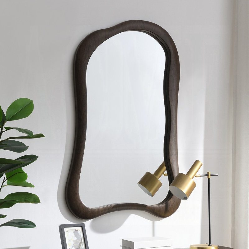 47,4 po W AENTENT MIROIR, NOYER FONCÉ, H 32,5 po x l 47,4 po, Mdf, Free Form
