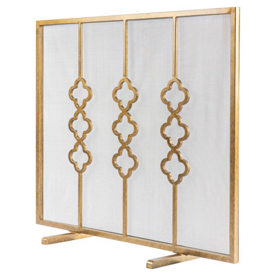 Quatrefoil Iron Fireplace Screen