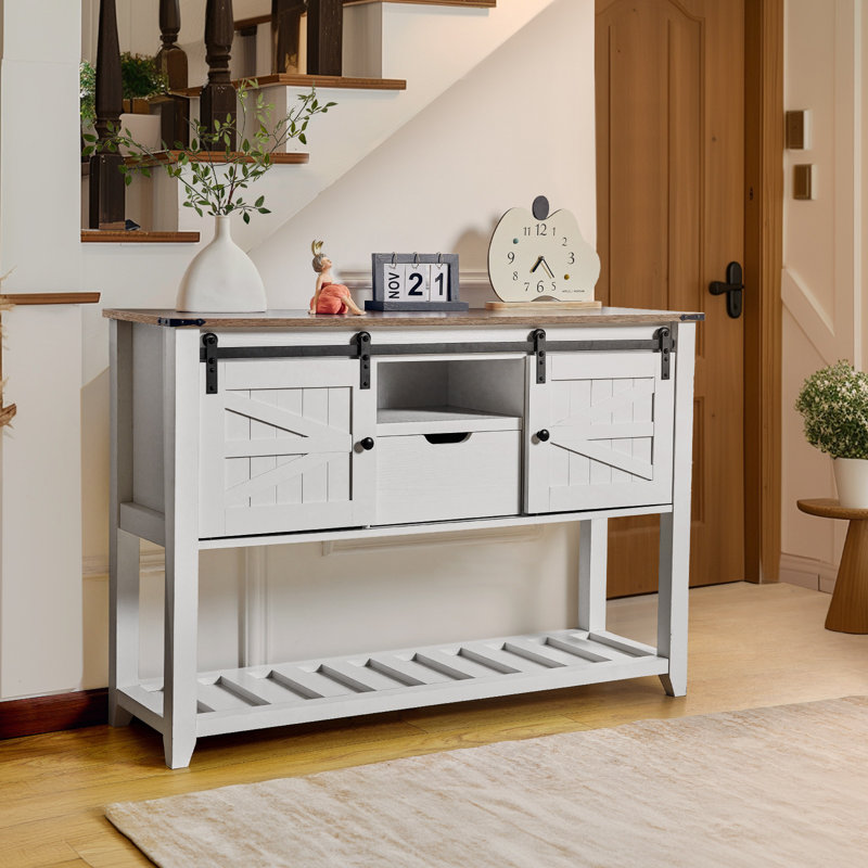 Latravius 45.9'' Console Table, Gray/Brown