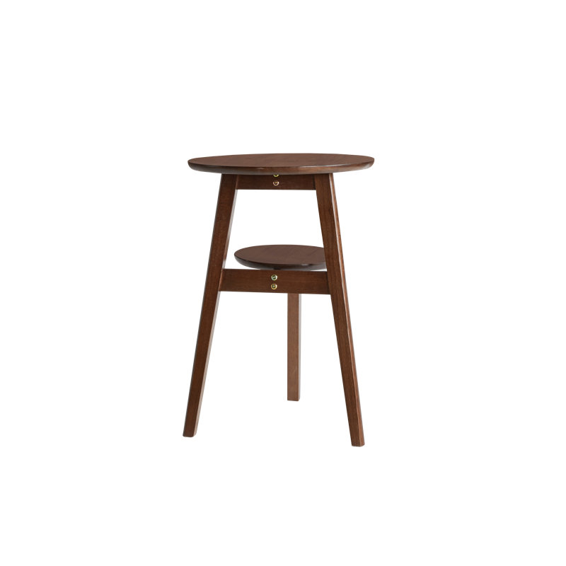 Table d'appoint ronde à 2 niveaux 100 % bois massif