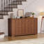 Buffet moderne, armoire de rangement 55 po avec tablettes réglables, armoire à café en bois-1743243530