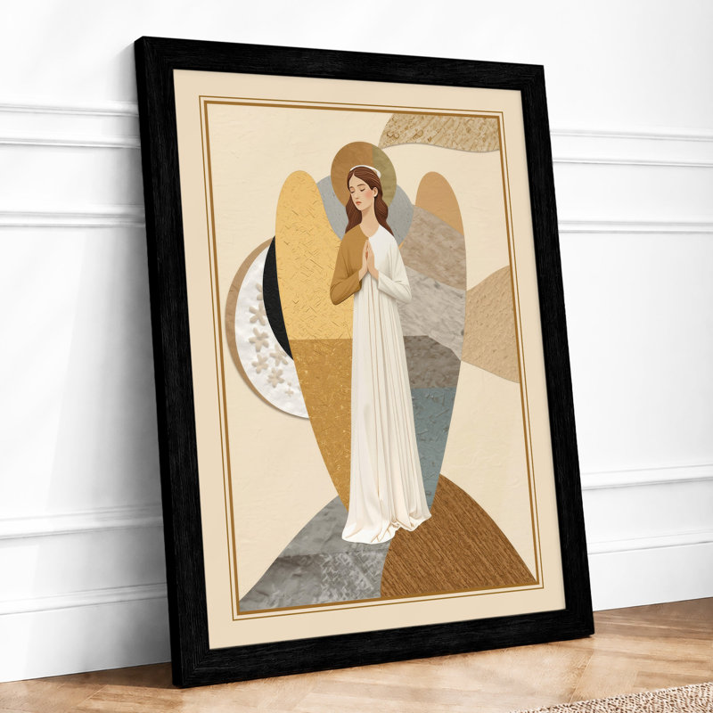 Winged Guardian Art Deco - Framed Print, Black, A3 - 42.0 x 29.7 cm