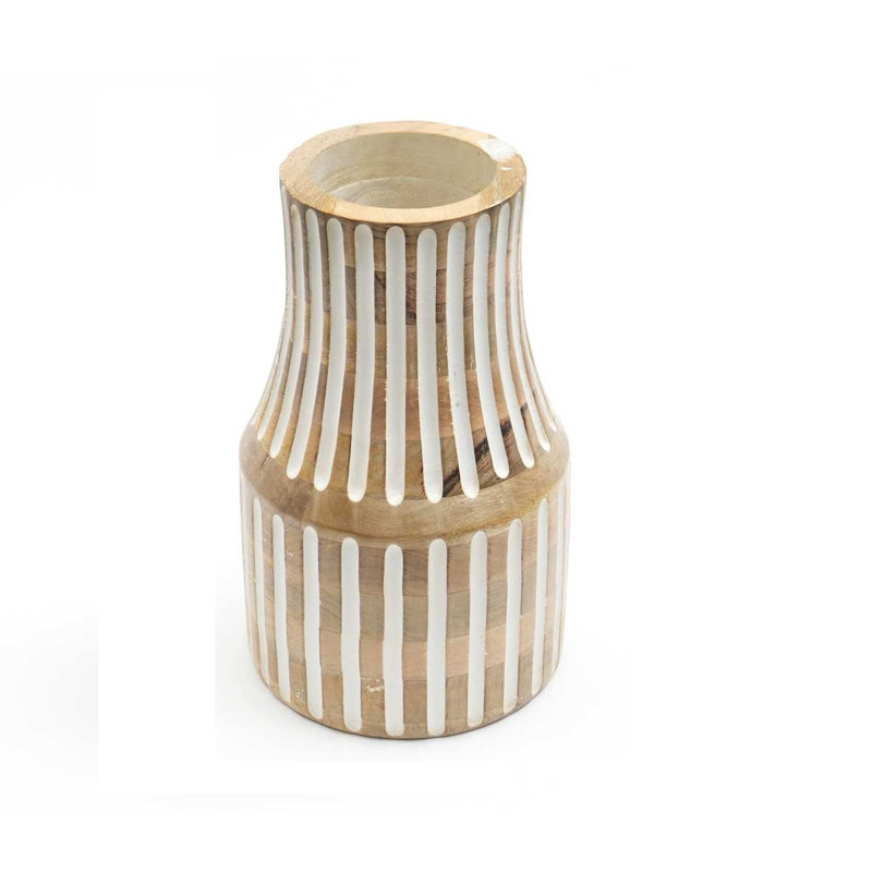  Wood Vase | Decorative Accent Handcrafted Wooden Vase | Elegant Home Décor | 9x15" 