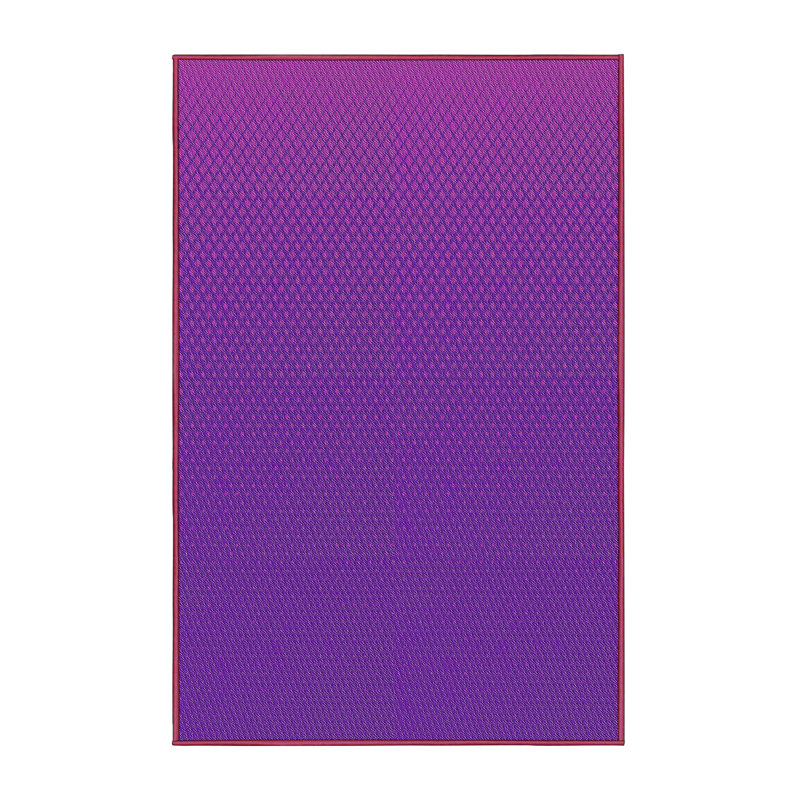 Tissé à la machine en laine et polyester mauve Tapis décoratif, Rectangle 5 pi x 8 pi