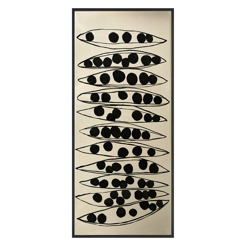 Untitled Print by Hable Construction, Black Single Picture Framed, 36'' H x 16'' W