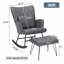 Chaise berçante, fauteuil oscillant, fauteuil d'appoint avec coussin lombaire et repose-pieds