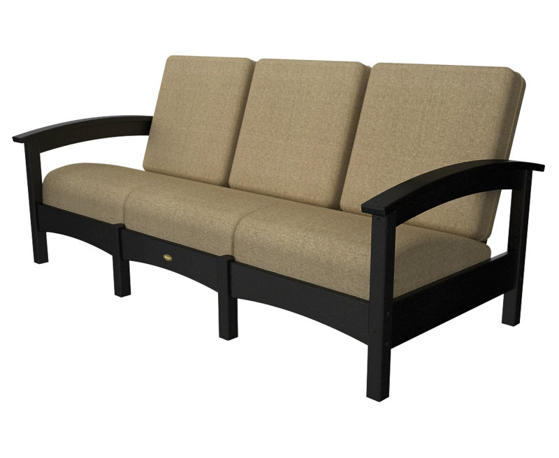 Rockport Club Sofa, Charcoal Black / Sesame