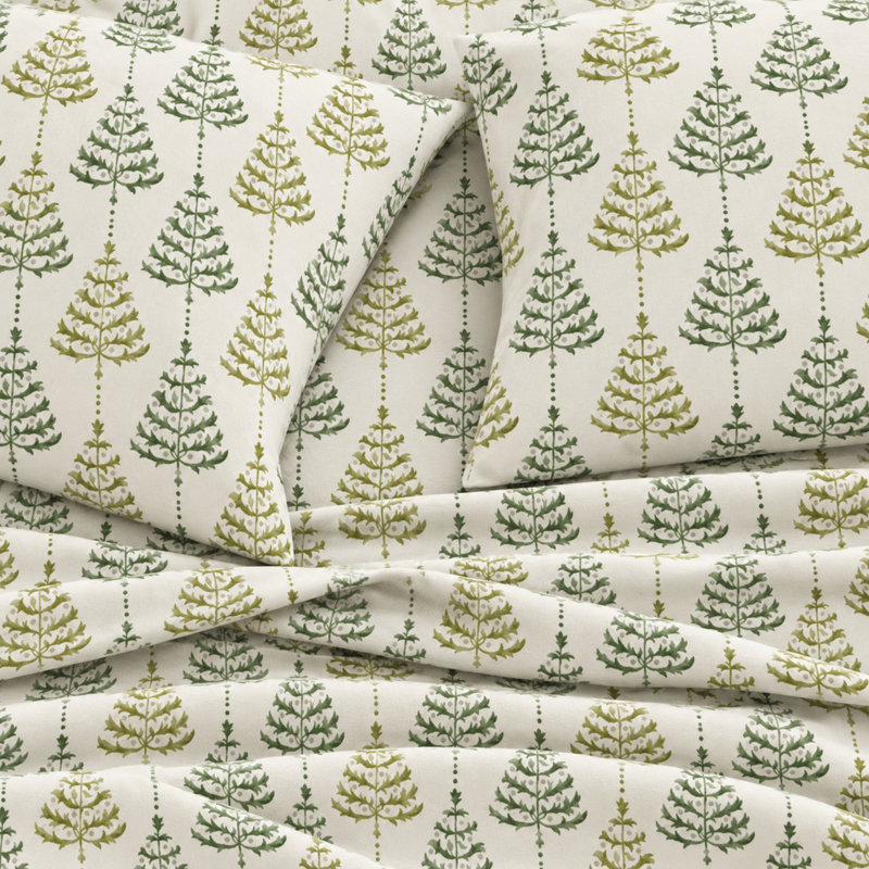 Ensemble de draps 100% flanelle de coton, Drap pour lit très grand californien avec 2 taies, Gnome de Noël