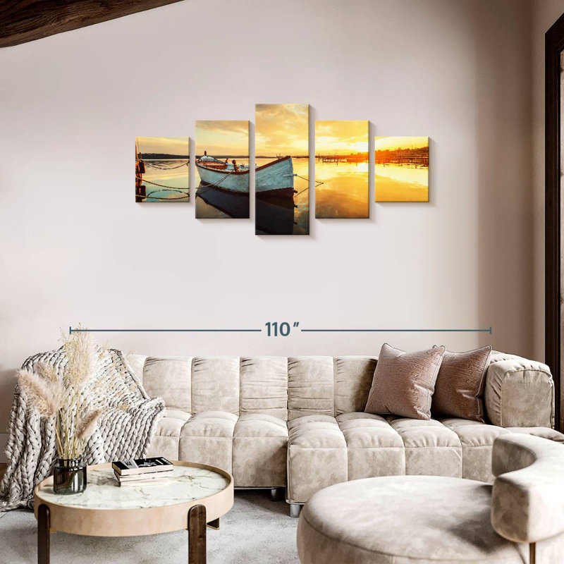Empty Fishing Boat, 34" H x 74" W