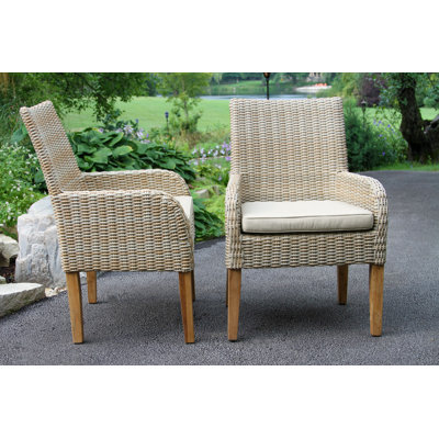 Chaise de patio avec coussin Akiva