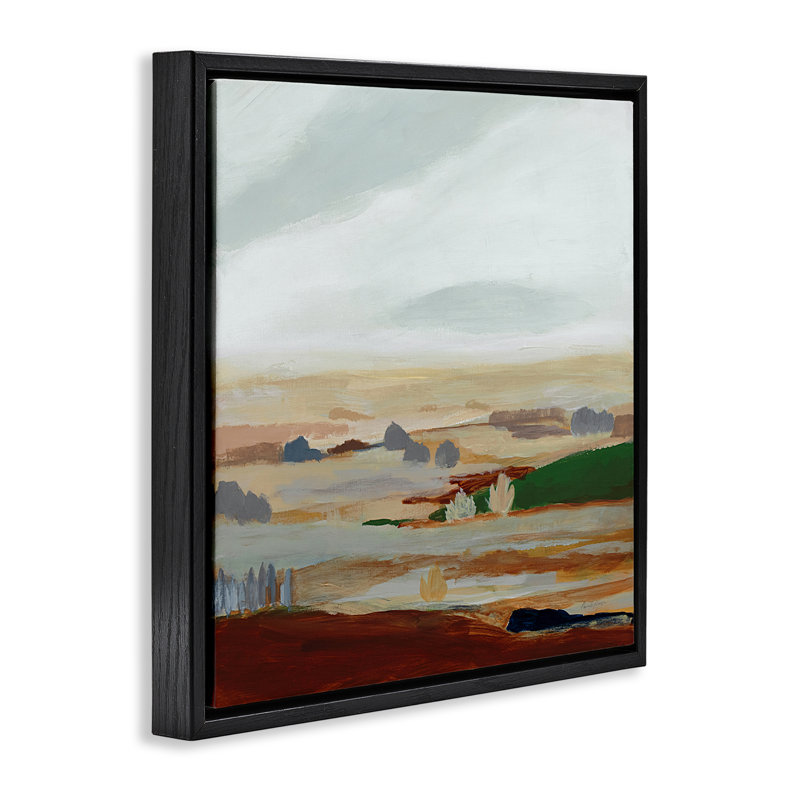 Art mural sur toile flottant «Novay Layers Desert» par Pamela Munger, H 18 po x l 18 po, Cadre flottant noir de jais