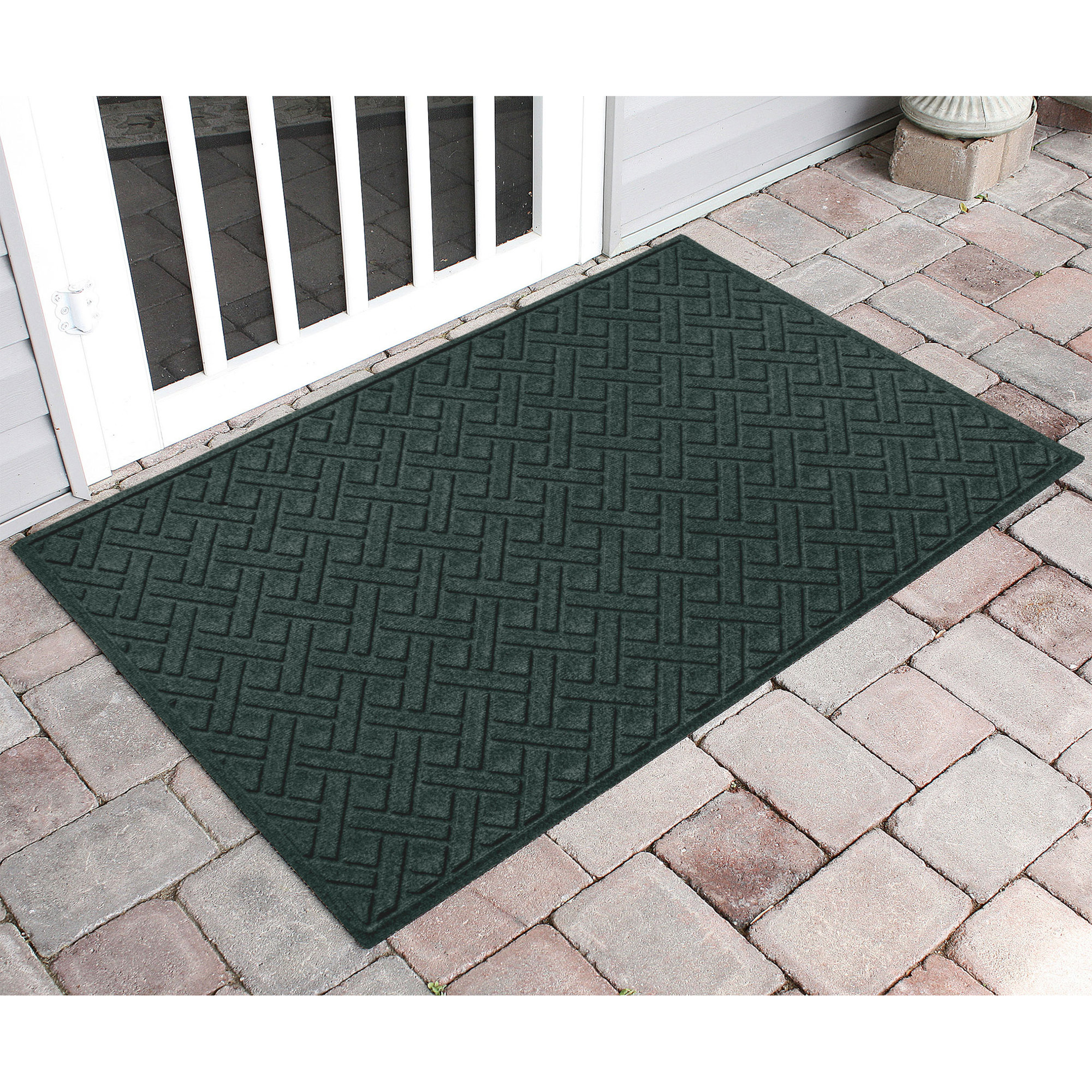 Waterhog Lattice Indoor Outdoor Door Mat, Evergreen, 0.375" H x 60" W x 36" D