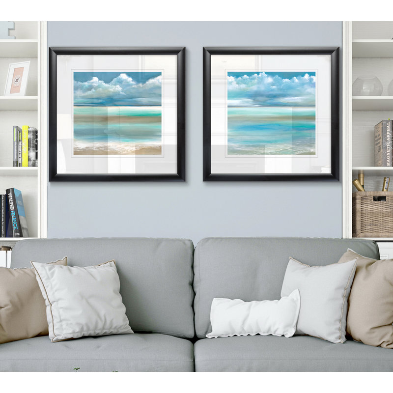 «Tranquility By The Sea I», ensemble de 2 peintures encadrées
