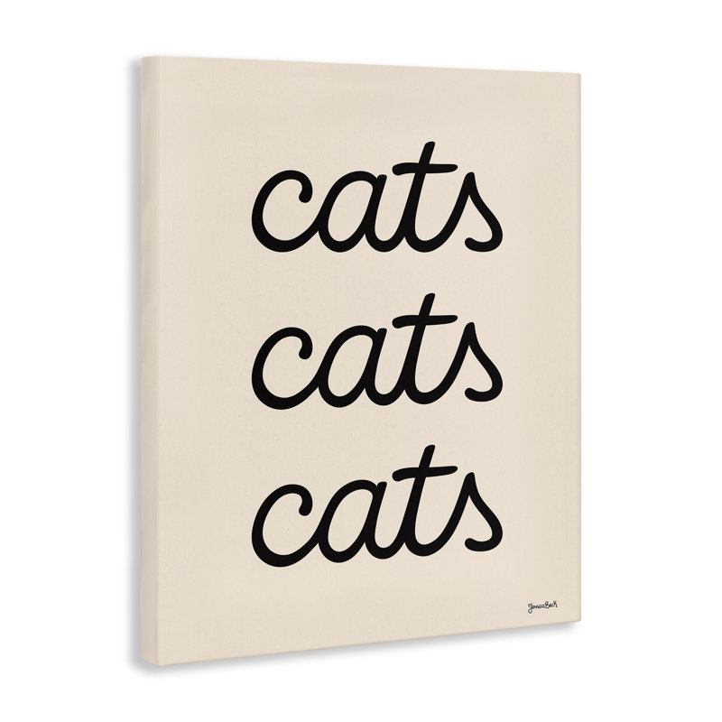 «Cats Repeating Script» par Jessica Beck, H 40 po x l 30 po