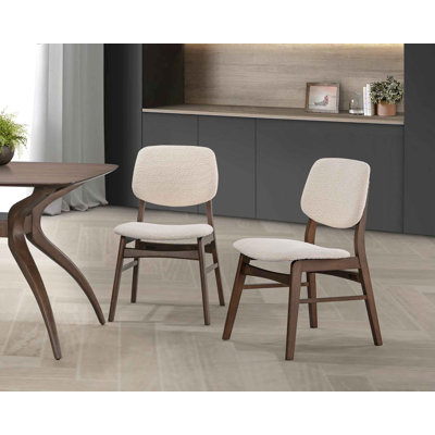 Chaise d'appoint rembourrée en bois massif Aria (ensemble de 2)