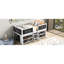 Lit mezzanine simple de taille simple avec construction, tablettes mobiles et tableau noir - Solution de chambre à coucher durable et efficace-1816377535