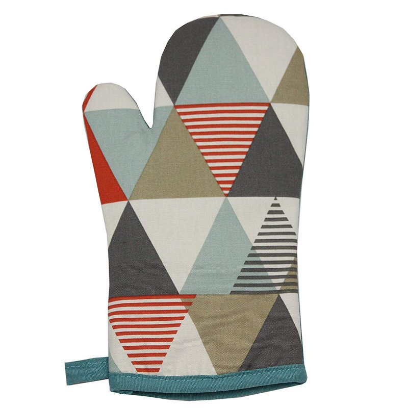 Fjørde & Co Amelia Floral Cotton Oven Mitt, Terracotta Orange