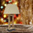31" H Rectangle Slate Outdoor Table Lamp with Beige Shade