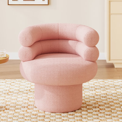 Chaise de coiffeuse pivotante 360 ° Chaise pivotante ronde Chaise de coiffeuse pour salon, chambre à coucher ou petit espace, rose