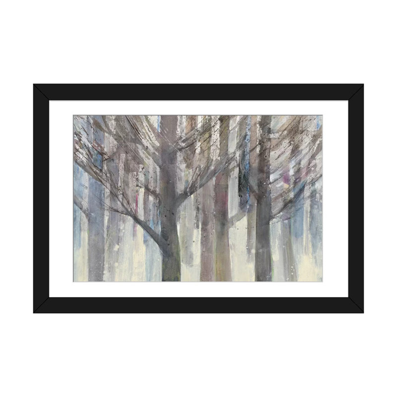 « forest light », reproduction d’art sur toile tendue, Papier d'art encadré noir, H 24 po x l 32 po x P 1 po