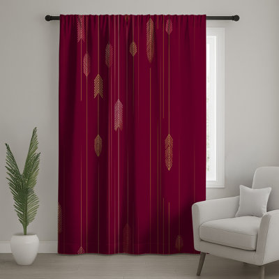 Arrows Window Curtains, Abstract Sheer & Blockout Curtains - 1 Panel