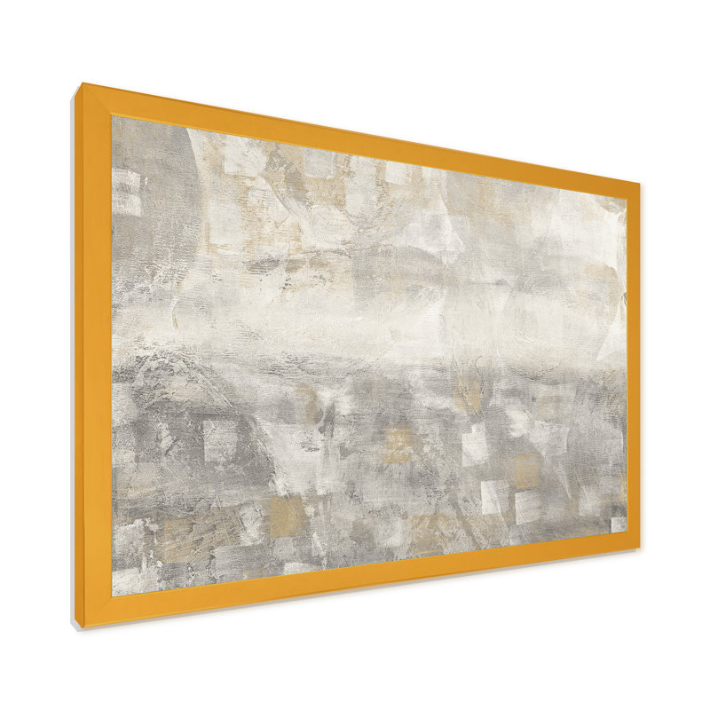 «Gray Abstract Watercolor», reproduction sur toile encadrée, H 36 po x l 46 po x P 1,5 po, Cadre doré