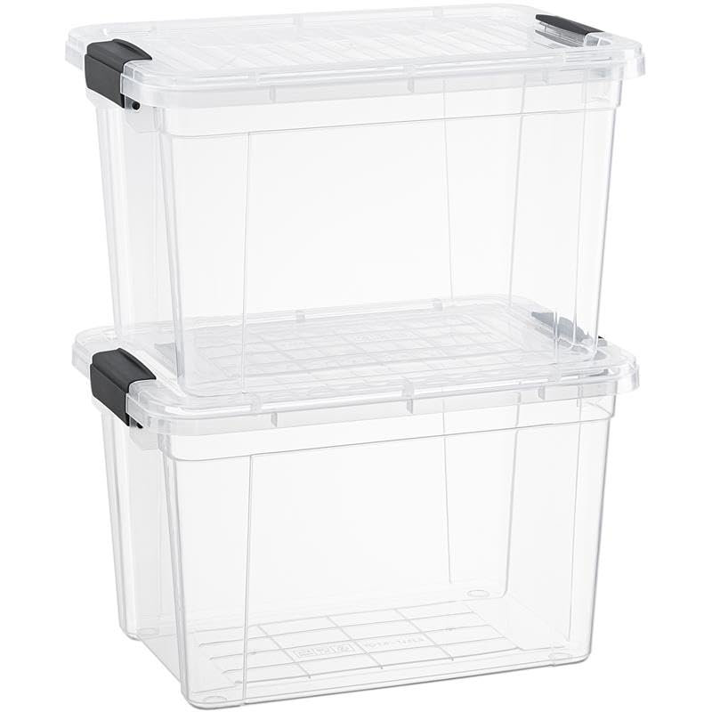 Petite boîte de rangement transparente Superio avec couvercle, bacs de rangement en plastique de 4,75 pintes pour l'organisation, caisses empilables, sans BPA, non toxiques, sans odeur, organisateurs pour la maison, le bureau, l'école et le dortoir, paquet de 2