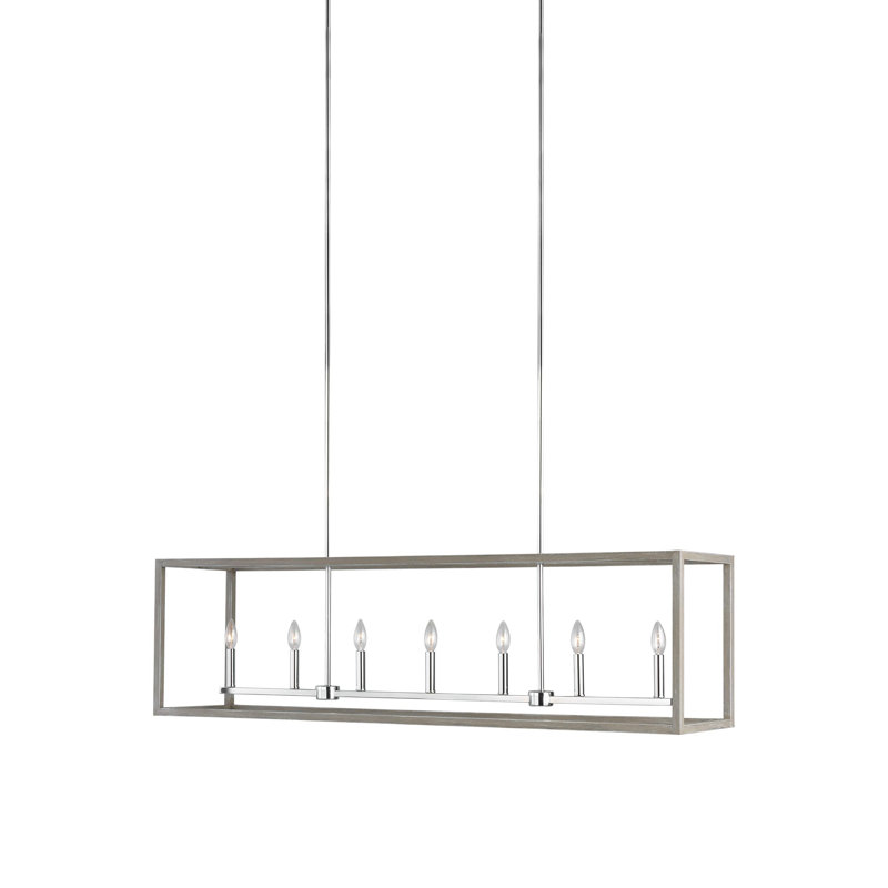Luminaire suspendu à sept lumières Moffet Street de génération Lighting , Nickel brossé, Pas Energy Star, Non