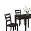 Hamo 5Pc Dining Table And 4 Chairs Set, Espresso Brown, Ladder Backrest