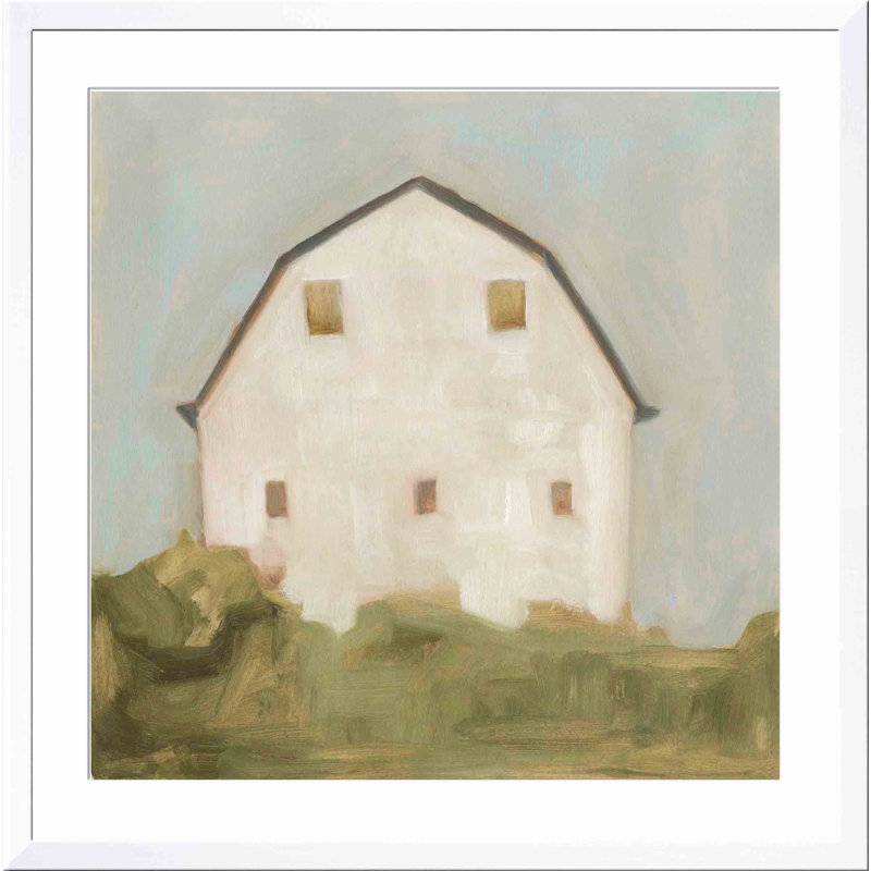 «Serene Barn III» par Emma Scarvey - peinture encadrée, Blanc, H 12 po x l 18 po