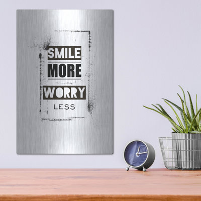 Trinx 'Smile' by Typelike, Metal Wall Art, 12"x16"