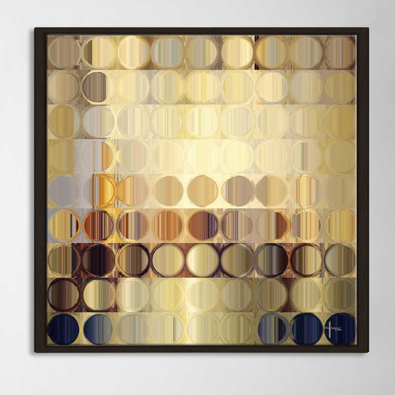 « cercles et carrés #37 », reproduction d’impression sur toile encadrée, H 21,5 po x l 21,5 po