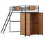 Twin Size Loft Bed With L-Shape Desk And Wardrobe-102345120