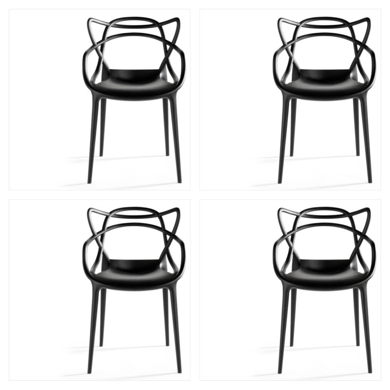 Stilton 18'' H Stacking Armchair, Black