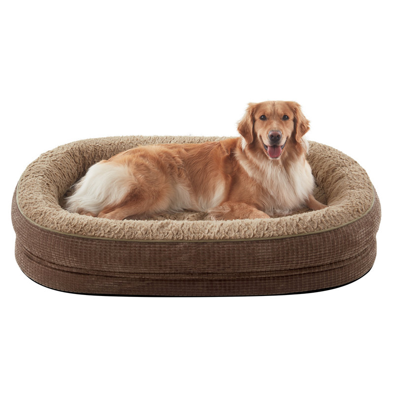 JOEJOY Orthopedic Dog Bed for Extra Large Dogs, Egg-Crate Memory Foam Pet Bed with Bolster Sides, Waterproof Lining, Removable Washable Cover & Non-Slip Bottom
