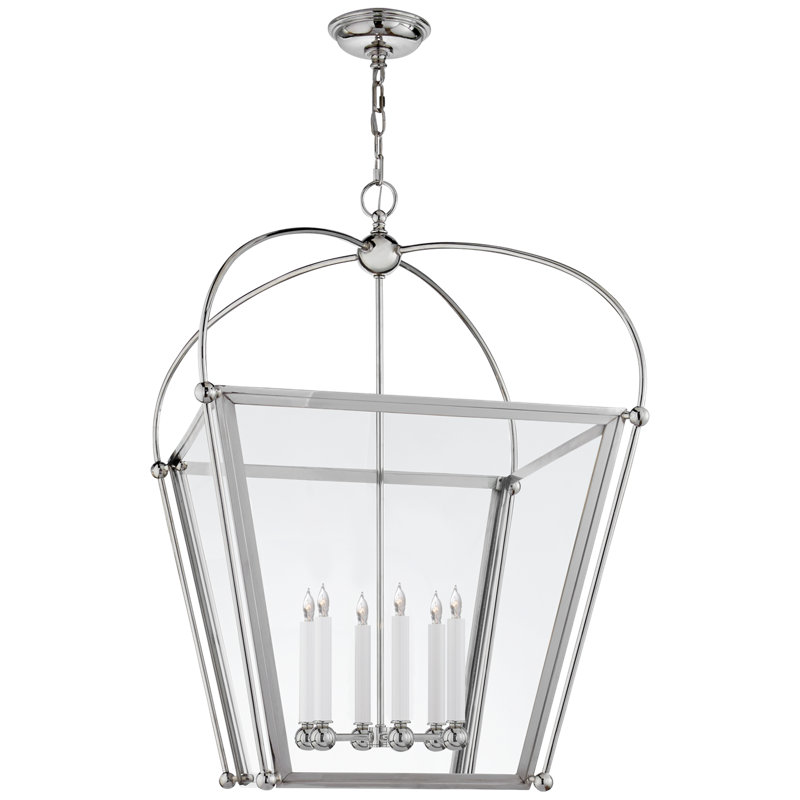 Chapman & Myers Riverside Large Square Lantern, Polished Nickel