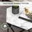 Hexagonal Coffee Table, Cocktail Table, Marble Top With Steel Frame, White