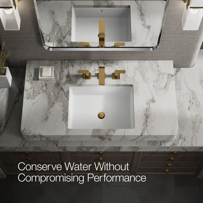 Parallel™Widespread Bathroom Faucet, 3-Hole Two Lever Handle Bathroom Sink Faucet, 1.2 GPM, Vibrant Brushed Moderne Brass