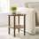 Modway Torus Round Side Table with Rattan Shelf