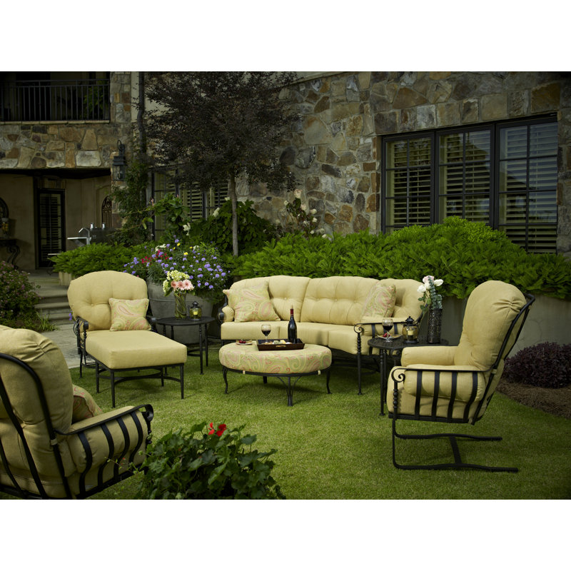 Chaise à haut dossier avec coussin Urquhart, Toile Sunbrella® Aruba