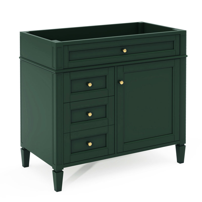Meuble-lavabo moderne en bois massif + 36 po avec 2 tiroirs et tiroir escamotable, meuble-lavabo attrayant d'apparence 36 po, armoire pratique et sophistiquée