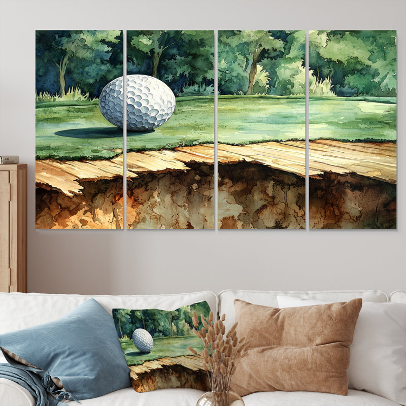 Chasser le pin, paysage de golf II - art mural golf - décoration murale moderne, 4, H 28 po x l 48 po